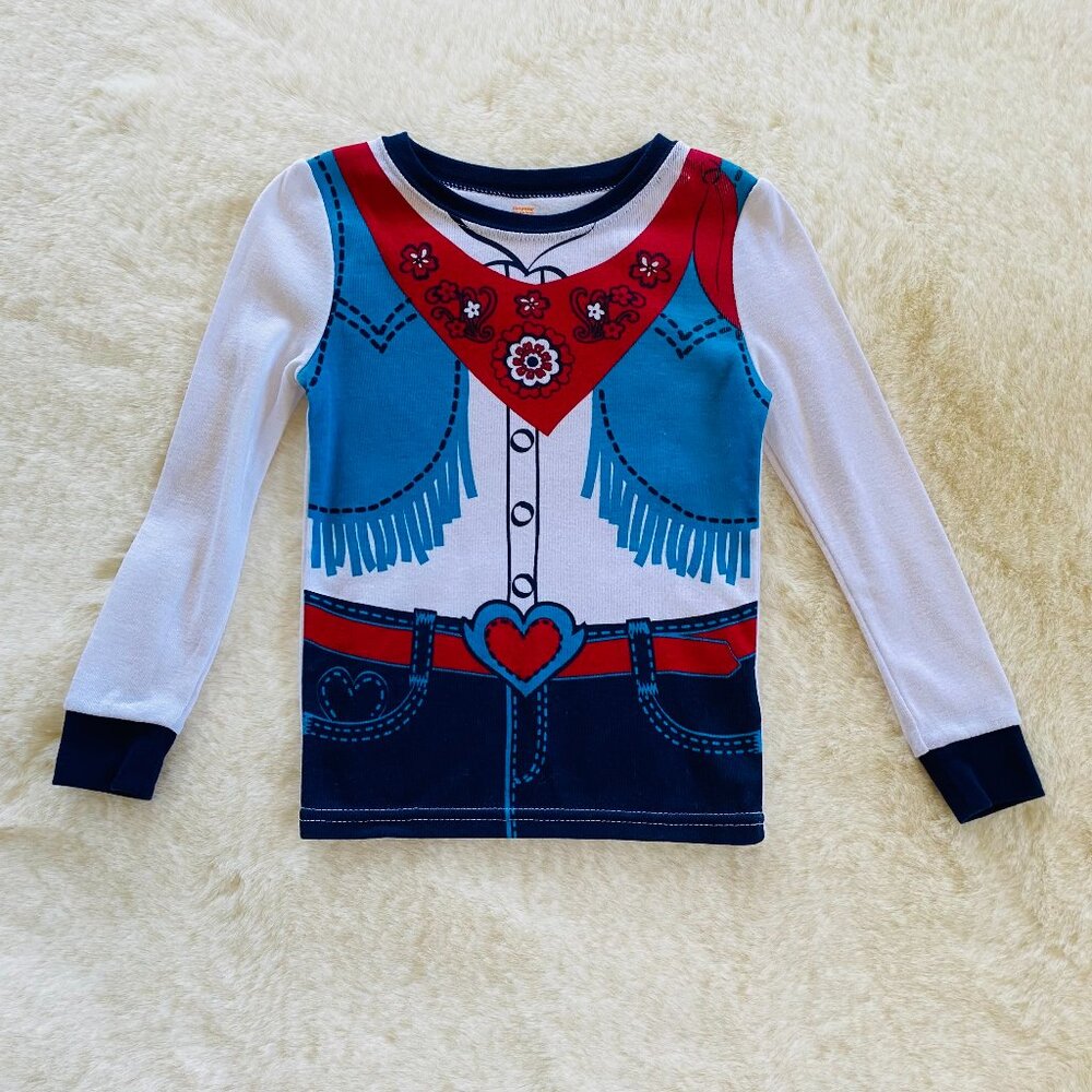 Girl's Cowgirl Theme Long-Sleeved Pajama Top Size 3T